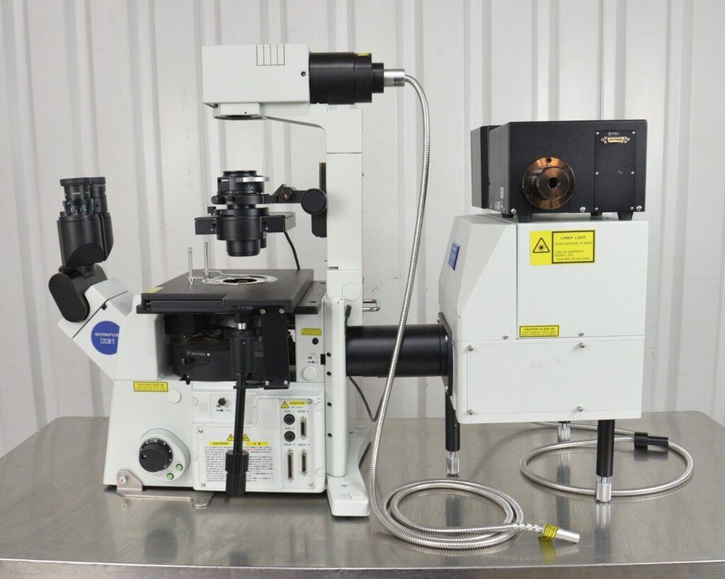 Olympus IX81 Microscope Fluoview FV1000 Confocal Laser Scanning