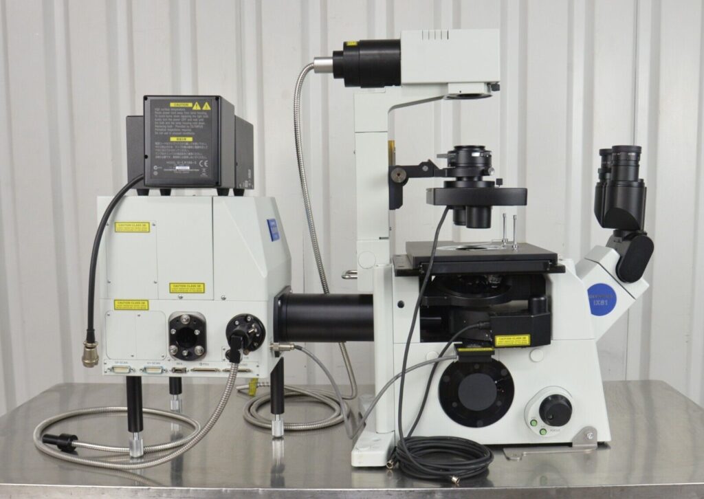 Olympus IX81 Microscope Fluoview FV1000 Confocal Laser Scanning