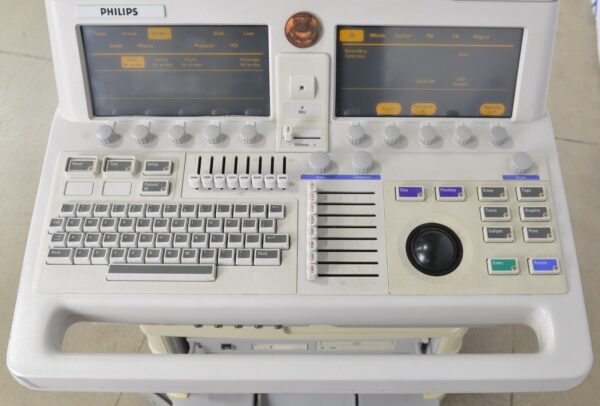 Philips HP Sonos 5500 M2424A Ultrasound System W/ Philips 21221A Doppler Probe