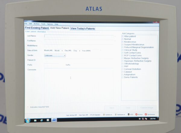 Carl Zeiss Atlas 9000 Corneal Topographer w/ Windows 7
