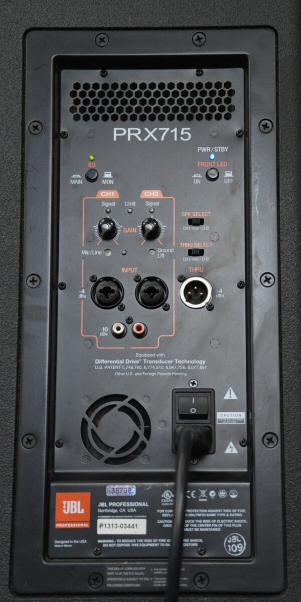Case of 2 JBL PRX715 Two-Way Active Full-Range Main System/Floor Monitor