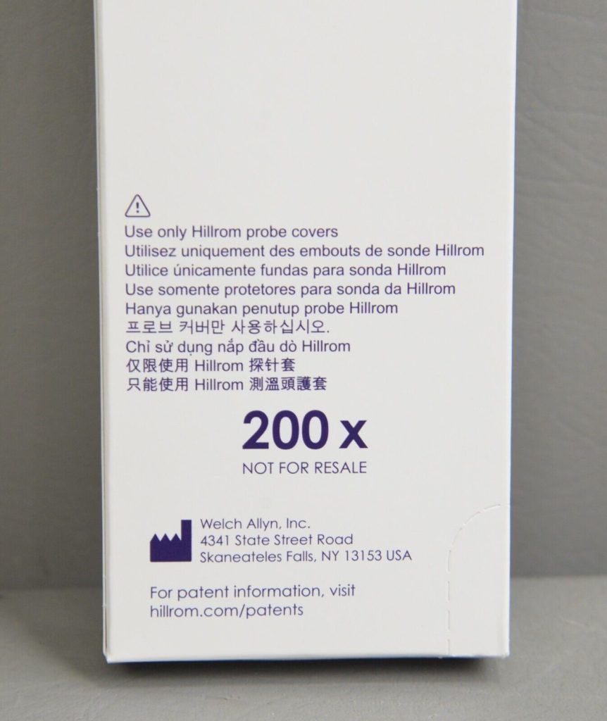 Case of 25 Hillrom Welch Allyn Ear Thermometer Probe Covers 06000005