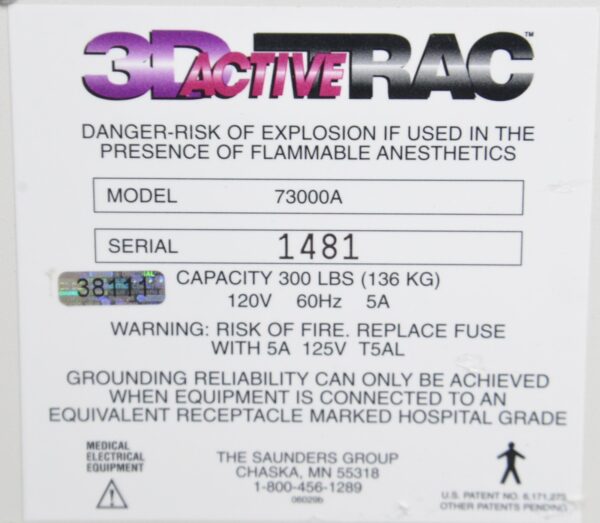 Chattanooga 3D-Active Trac 73000A Chiropractic Traction Exam Table