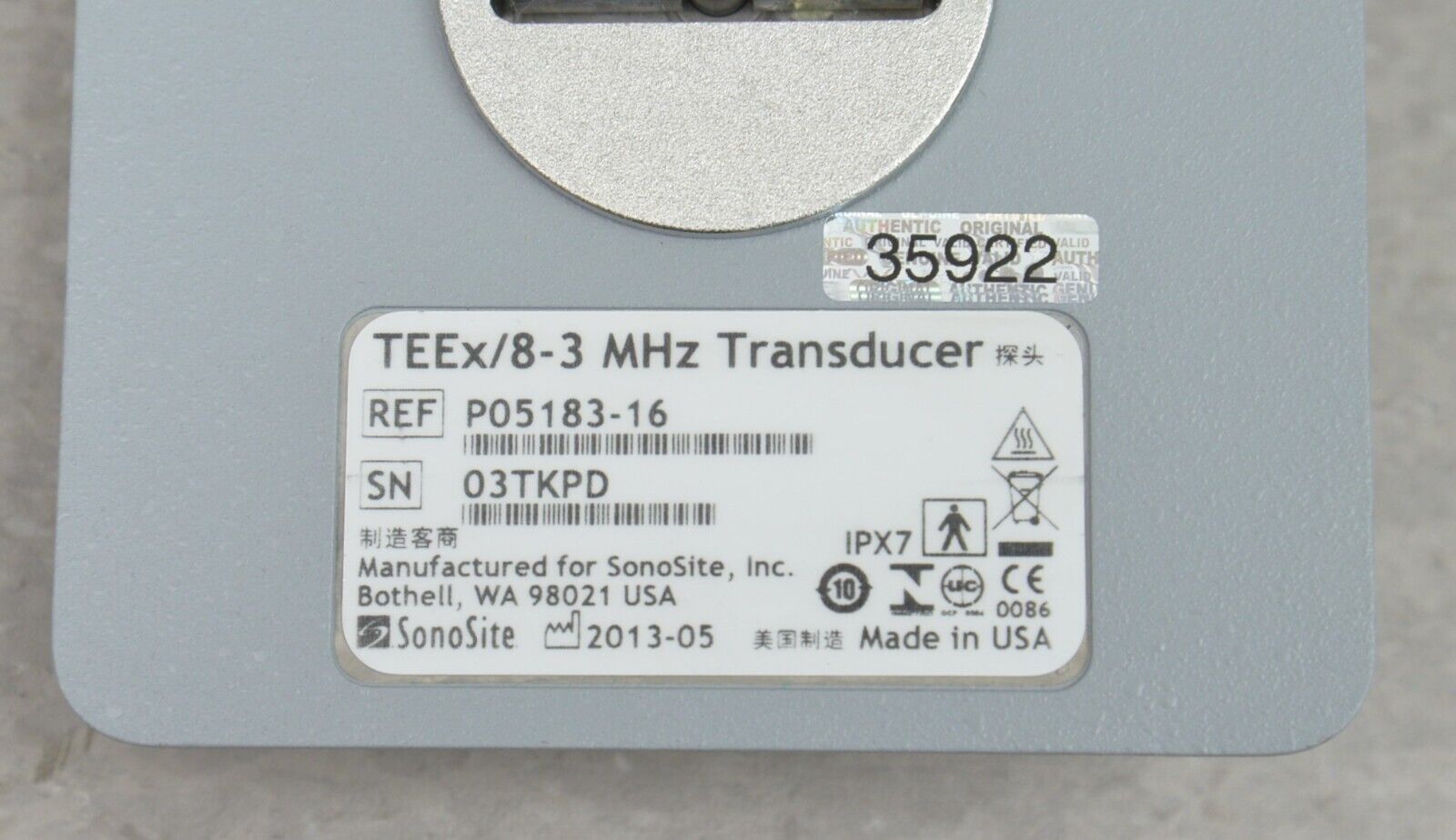 Fujifilm Sonosite TEEx/8-3 MHz TEE Ultrasound Transducer