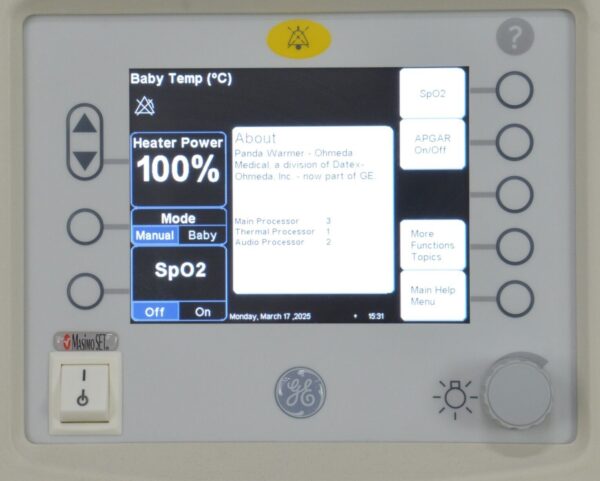 GE Healthcare Panda Ires Bedded Baby Warmer Masimo 1502 T-Piece