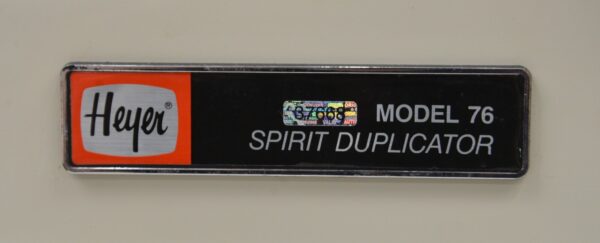 Heyer 76 Conqueror Spirit Duplicator