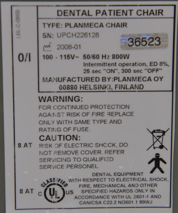 Planmeca Ergonomic Dental Patient Chair W/ Exam Light