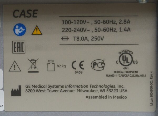 SunTech Tango M2 2130 BP Display w/ GE HealthCare CASE V6.73 Stress System