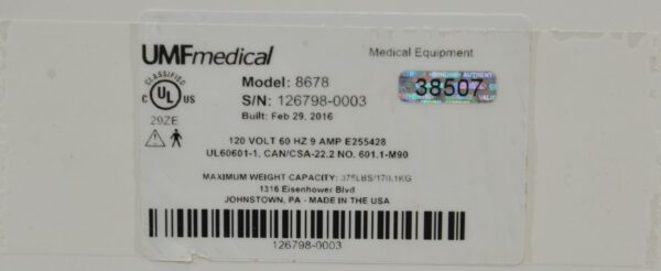UMF Medical 8678 Phlebotomy/Tattoo Procedure Chair W/ Hand Switch