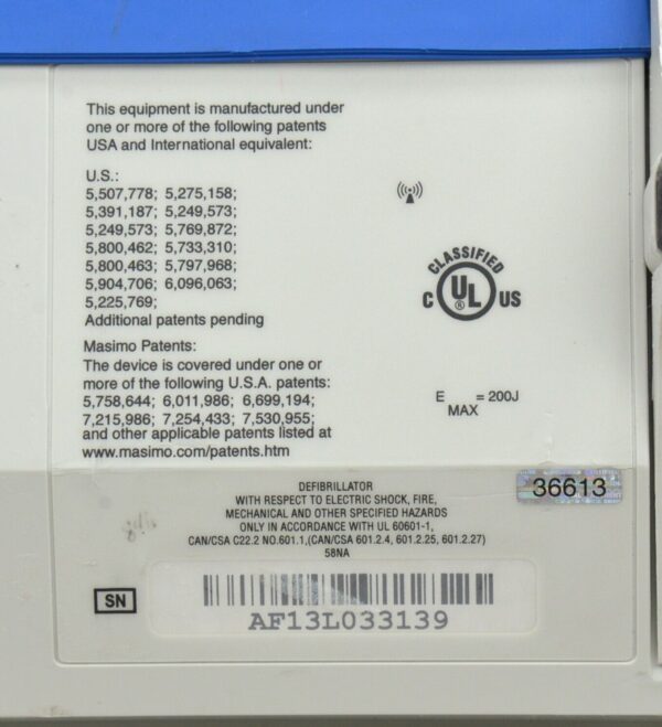 Zoll R Series ALS Defibrillator Monitor W/ CO2, Masimo SpO2, 3-Lead ECG & NiBP